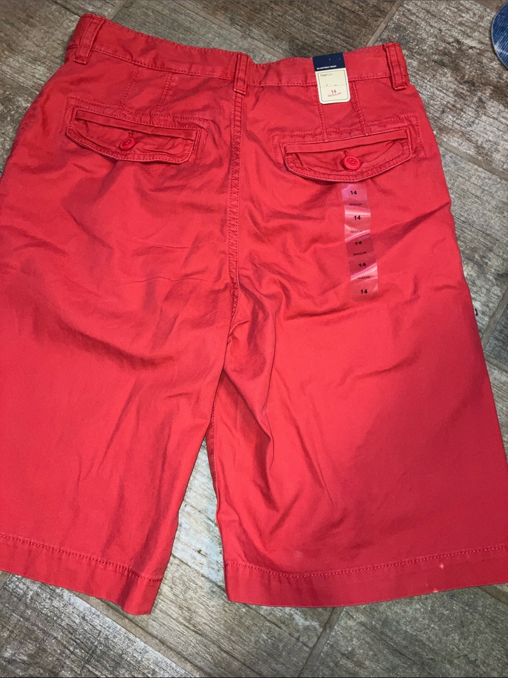 GAP KIDS ADJUSTABLE WAIST Red Flat Front Chino Shorts